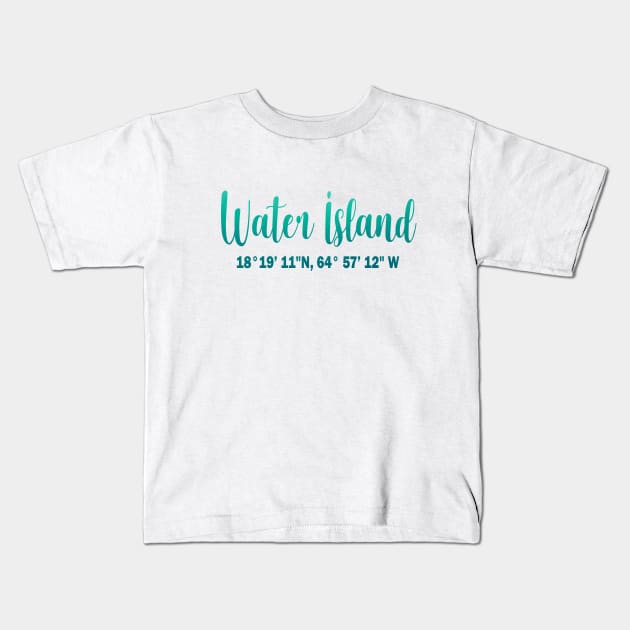 water island coordinates Kids T-Shirt by colleendavis72